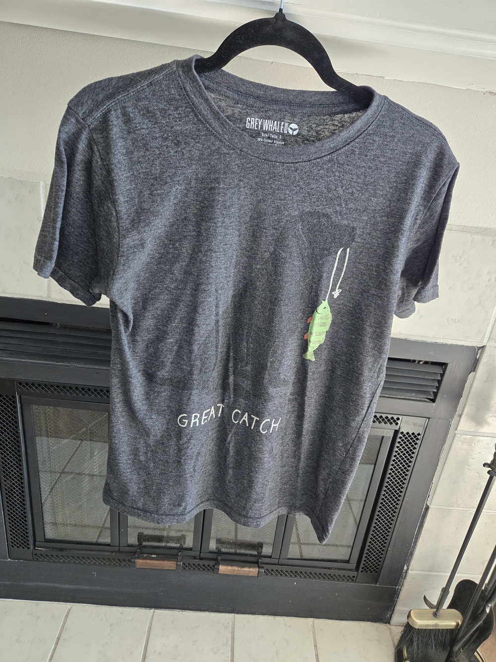 Kids' Charcoal 'Great Catch' Graphic Tee